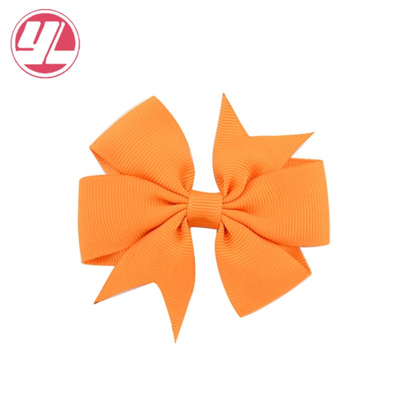 Wholesale 10pcs Handmade Baby Dovetail V Ribbed Ribbon Bow Hairpin